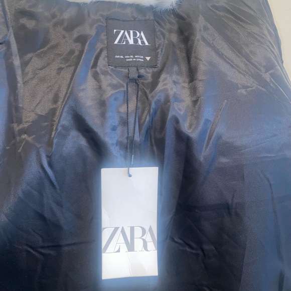 Zara White and Black Faux Fur Coat - Picture 8 of 9